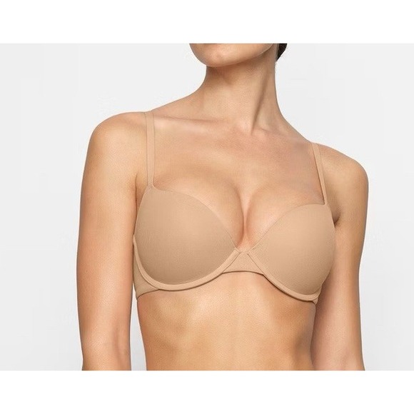 SKIMS FITS EVERYBODY PUSH-UP DEMI BRA 34B OCHRE BR-UWR-2295 NWT - Picture 1 of 5